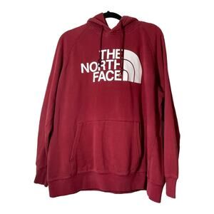 The North Face Red Sweatshirt Hoodie Womens XL Graphic Logo